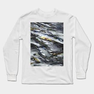 Abstract, Marble, Watercolor, Colorful, Vibrant Colors, Textured Painting, Texture, Gradient, Wave, Fume, Wall Art, Modern Art Long Sleeve T-Shirt